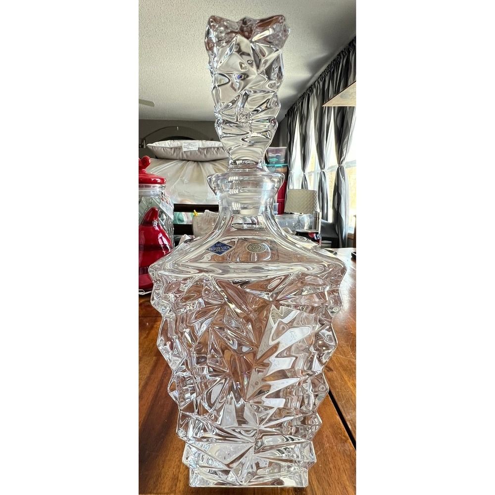 Bohemia Crystal Decanter Unisex OS Clear NWOT 24% Lead Glass Czech Republic - Picture 2 of 9